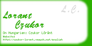 lorant czukor business card